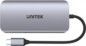 HUB USB Unitek Unitek Aktywny hub USB-C 5Gbps, 2x HDMI 4K, czytnik kart, RJ-45, PD 100W 3