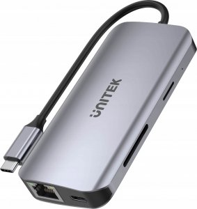 HUB USB Unitek Unitek Aktywny hub USB-C 5Gbps, 2x HDMI 4K, czytnik kart, RJ-45, PD 100W 5