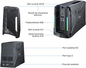 Stacja dokująca Unitek Unitek Stacja dokująca, 1x dysk M.2 NVMe, 1x dysk SATA, USB-C 10 Gbps 14