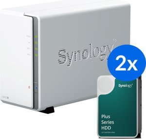Serwer Synology Synology DS223j /24T | 2-zatokowy serwer NAS w zestawie z dyskami o łącznej pojemności 24TB, Tower 1