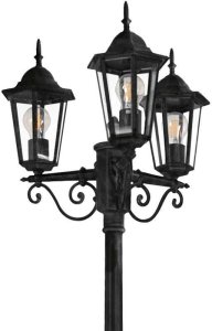 Polux Stojąca LAMPA masztowa LIGURIA 313423 metalowa OPRAWA klasyczna do ogrodu zewnętrzna outdoor IP43 czarna 3