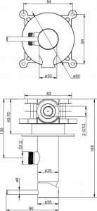 Bateria bidetowa Omnires Y SYSTEM BIDETOWY PODTYNKOWY CHROM 7