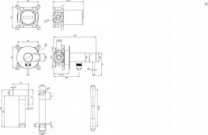 Bateria bidetowa Omnires Y SYSTEM BIDETOWY PODTYNKOWY CHROM 9