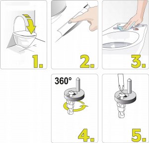Deska sedesowa Toya FALA DESKA WC SUPER SLIM Z DUROPLASTU WOLNOOPADAJĄCA Z WYPINANNIEM JEDNYM PRZYCISKIEM 11