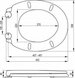 Deska sedesowa Toya FALA DESKA WC SUPER SLIM Z DUROPLASTU WOLNOOPADAJĄCA Z WYPINANNIEM JEDNYM PRZYCISKIEM 9