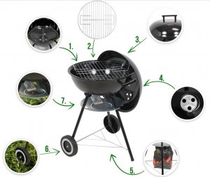 Toya LUND GRILL WĘGLOWY OKRĄGŁY Z POKRYWĄ 41cm 3