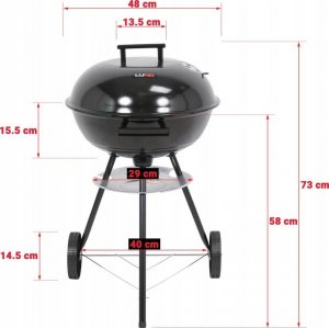 Toya LUND GRILL WĘGLOWY OKRĄGŁY Z POKRYWĄ 41cm 4