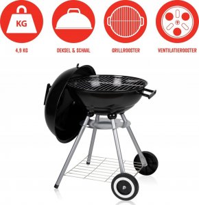 Toya LUND GRILL WĘGLOWY OKRĄGŁY Z POKRYWĄ 41cm 8