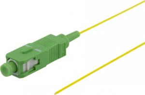 Deltaco DELTACO OS2 fiber pigtail, SC, simplex, APC, 9/125, 1.5m 1