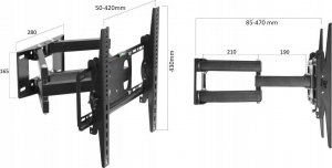 VETOUSON OBROTOWY UCHWYT do TELEWIZORA WIESZAK TV 32 40 43 48 50 cali Uniwersalny 13