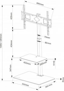 VETOUSON Obrotowy Podłogowy STOJAK TV KLA-21 Stojak pod telewizor z półką Uniwersalny 13