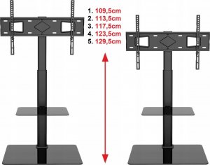VETOUSON Obrotowy Podłogowy STOJAK TV KLA-21 Stojak pod telewizor z półką Uniwersalny 3
