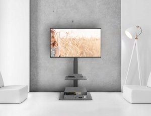 VETOUSON Obrotowy Podłogowy STOJAK TV KLA-21 Stojak pod telewizor z półką Uniwersalny 7