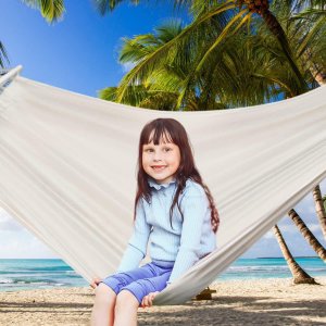 Heckermann Hamak sznurkowo-drewniany z drążkiem Heckermann 300kg 260x150cm Beżowy 10