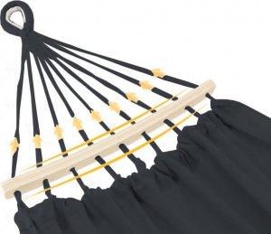 Heckermann Hamak sznurkowo-drewniany z drążkiem Heckermann 300kg 260x150cm Grafitowy 7