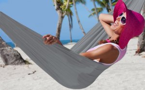 Heckermann Hamak sznurkowo-drewniany z drążkiem Heckermann 300kg 260x150cm Szary 12