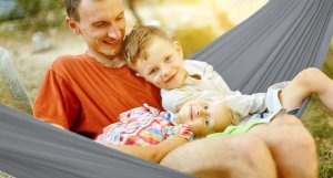 Heckermann Hamak sznurkowo-drewniany z drążkiem Heckermann 300kg 260x150cm Szary 14