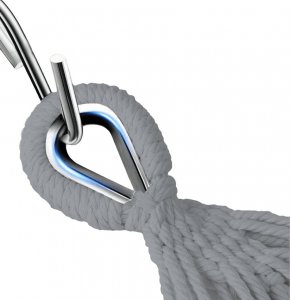 Heckermann Hamak sznurkowo-drewniany z drążkiem Heckermann 300kg 260x150cm Szary 5