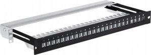 NetRack Patch panel keystone RACK 19" 1U, 24 porty, FTP, STP, wysuwany, Netrack, czarny 1