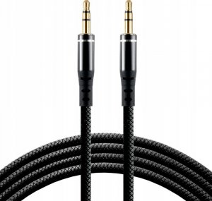 Kabel EverActive Kabel przewód silikonowy audio AUX wtyk - wtyk jack 3.5 mm stereo 100cm everActive CBS-1JB czarny 1