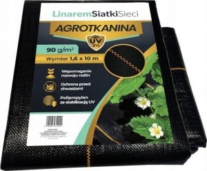 Linarem SiatkiSieci AGROTKANINA 90G 1,6x10m CZARNA AGROWŁÓKNINA UV 3% 1