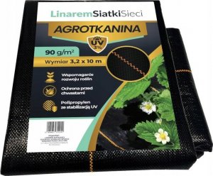 Linarem SiatkiSieci AGROTKANINA 90G 3,2x10m CZARNA AGROWŁÓKNINA UV 3% 1