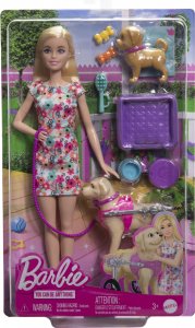Lalka Barbie Mattel i piesek na wózku Zestaw (HTK37) 13
