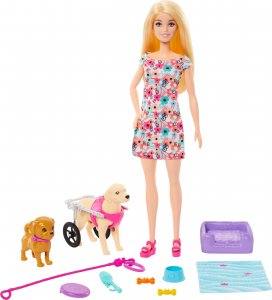 Lalka Barbie Mattel i piesek na wózku Zestaw (HTK37) 14