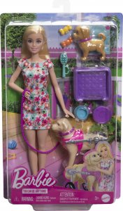 Lalka Barbie Mattel i piesek na wózku Zestaw (HTK37) 8