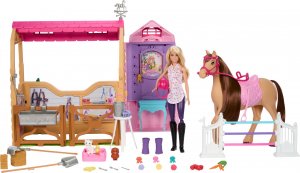 Lalka Barbie Mattel Stadnina Marzeń Zestaw filmowy Zabawka stadnina z lalką Barbie, figurką konika i akcesoriami (HXJ44) 1