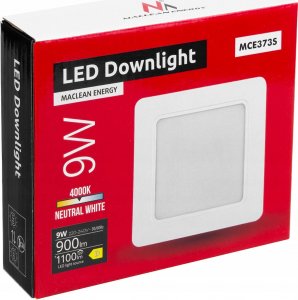 Maclean Panel LED sufitowy Maclean, podtynkowy SLIM, 9W, Neutral White 4000K, 120*120*26mm, 900lm, MCE373 S 4