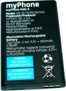 Bateria Neprirazeno Baterie myPhone BS-41 Li-Ion 800mAh (BULK) myPhone Halo A, Halo A+ 2