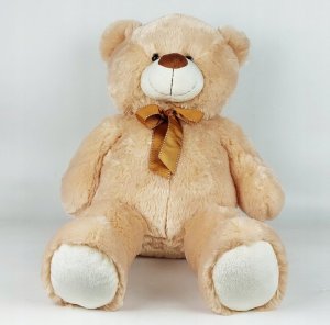 Madej Maskotka Miś pluszowy z kokardką 70 cm beżowy 4
