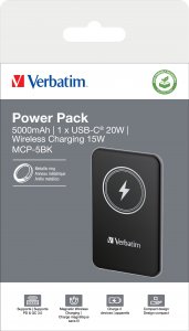 Powerbank Verbatim Powerbank Verbatim Charge 'n' Go Magnetic Wireless 5000mAh USB-C PD 3.0 Black 4