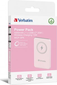 Powerbank Verbatim Powerbank Verbatim Charge 'n' Go Magnetic Wireless 5000mAh USB-C PD 3.0 Pink 5