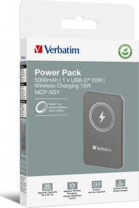 Powerbank Verbatim Powerbank Verbatim Charge 'n' Go Magnetic Wireless 5000mAh USB-C PD 3.0 Grey 5