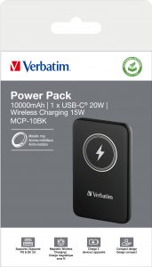Powerbank Verbatim Powerbank Verbatim Charge 'n' Go Magnetic Wireless 10000mAh USB-C PD 3.0 Black 4