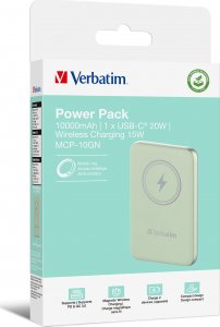 Powerbank Verbatim Powerbank Verbatim Charge 'n' Go Magnetic Wireless 10000mAh USB-C PD 3.0 Green 5