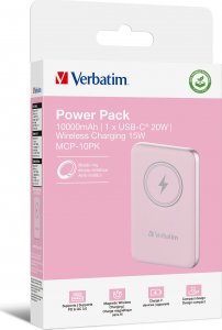 Powerbank Verbatim Powerbank Verbatim Charge 'n' Go Magnetic Wireless 10000mAh USB-C PD 3.0 Pink 5