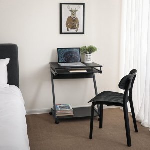 Biurko Techly Biurko komputerowe Techly mobilne 590x370 z szufladą czarne 11