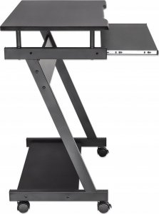 Biurko Techly Biurko komputerowe Techly mobilne 590x370 z szufladą czarne 4