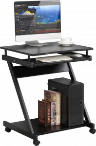 Biurko Techly Biurko komputerowe Techly mobilne 590x370 z szufladą czarne 7