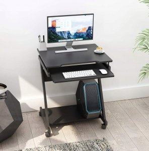 Biurko Techly Biurko komputerowe Techly mobilne 590x370 z szufladą czarne 8