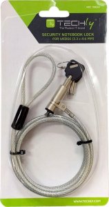Techly Linka zabezpieczająca do laptopa Techly Wedge-Lock na Klucz 1,8m 8