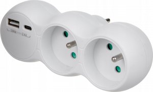 Maclean Gniazdko prądowe Maclean, rozgałęźnik z 2 gniazdami, 2x USB A/C, typu E, 2x16A, MCE339 E 3