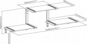 Maclean Półki modułowe trójpoziomowe , 30kg max, MC-974 5
