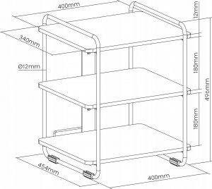 Maclean Szafka na 3 półki Maclean MC-978, stylowa, 90kg max, 454x400x496mm 10