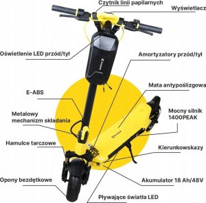 Hulajnoga elektryczna Xrider Hulajnoga elektryczna XRIDER MX10 18,2 Ah MAX 800W 2