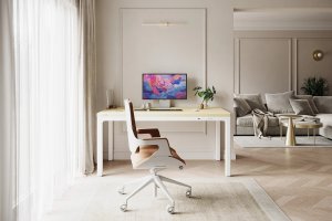 Biurko SENSE7 Blat MDF MANMA Jasnobrązowe 160 cm x 80 cm 2