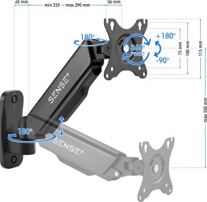 SENSE7 Uchwyt do ściany na monitor 17"-32" HANG WALL 9
